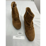 Franco Sarto Womans Winston Ankle Boots 8.5 M Rust Side Zip Scrunched Wedge Heel Photo 2