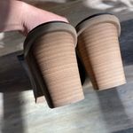 LC Lauren Conrad Embroidered Black Leather Mules Tan Heel Pointed Toe Size 8.5 Photo 3