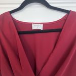 Everly  Red Short Sleeve V Neck Faux Wrap Blouse Size Small Photo 1