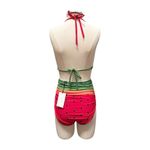 Unique Vintage Watermelon Pin Up Style 3 Piece Bikini Swimsuit Set Size Medium Photo 3