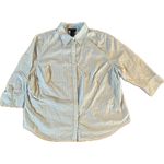 Jones New York  Signature woman’s 2XL Light Blue Check‎ Long Sleeve Button-Up Photo 1