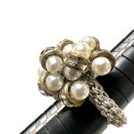 Faux pearl rhinestone cluster ring Photo 7