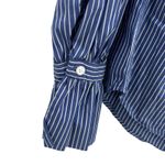 14th & Union  Striped Button Front Embroidered Floral Shirt‎ Size Medium Photo 3