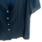 Danny & Nicole  Black Women's Top sheer Lined button down BNWT Photo 3