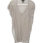 Christopher Fischer Womens Beach Cover Up Sheer Linen Metal Blend Tunic Top M/L Tan Size M Photo 0