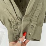 Jessica Simpson Plus 3X Shirt Green Olive Floral Embroidered Long Sleeve Tunic Photo 6