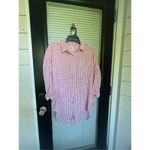 Holding Horses Anthropologie Holding Horse Oversize Button Down Blouse Red White Stripes M/L Photo 9