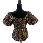 Old Navy  Puff Sleeve Top Size M Smocked Floral Print‎ Empire Waist Cottage Photo 1