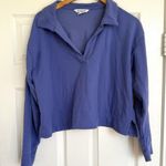 Athleta  Retroterry Polo Sweatshirt Purple Lavendar Long Sleeve Collar Size M Photo 2