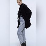 ZARA Soft Fleece Faux Fur Shearling Teddy Oversized One-Button Coat Jacket Sz XS Photo 2