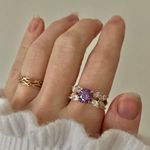 Floral Setting Round Purple Clear Marquise Ring “Maven” Engagement Promise Elegant Jewelry Photo 11
