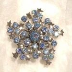 Vintage 1950s TRIAD Blue Rhinestone ⭐️ Brooch Photo 0