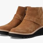 Eileen Fisher Cargo Womens 8 Shoes Brown Suede Wedge Heel Side Zip Ankle Bootie Photo 0