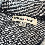 Charmed Hearts Womens XS Black and White Gingham Plaid Cape like Cardigan Cozy Photo 2