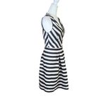 Banana Republic Fit Flare Cocktail Dress Black White Striped Sz 2 Pockets A-Line Photo 11