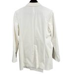 Helmut Lang Womens White Double Breasted Blazer Italian Cotton Size 12 Photo 3