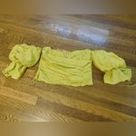 Lulumari LulúMari Off the shoulder puff sleeve mustard yellow top size L Photo 11