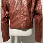 Area Stars New Faux Leather Double Breasted Cropped Jacket Brown Size Large Photo 11