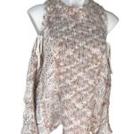 POL  Chunky Knit Falling Shoulders Bell Sleeve Sweater, Sz L Photo 4