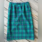 Pendleton Vintage 100% Virgin Wool Plaid Skirt in Green and Blue size 8 Photo 1