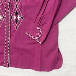 Bob Mackie  Wearable Art Western Cowgirl Rodeo Shirt Size Medium NWT Button Pink Photo 3