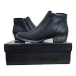 London Fog  Black Faux Leather Buckle Ankle Booties Women’s Size 8.5M Photo 7