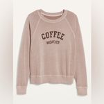 Old Navy  Coffee Weather Sweatshirt Specially Dyed Beige Vintage Wash Size Medium Photo 3