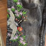 Annie Griffin Griffin Black Distressed Embroidered Jeans NWT  Photo 3