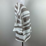Sloane Rouge Sweater XS Fringe 3/4 Sleeve Wool Blend Striped Open Knit White Photo 3