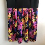 Betsey Johnson Dress Black & Floral Scuba Material Scoop Neck Sz 12 GUC Photo 2