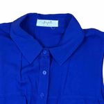 Freebird Womens Button Up Tie‎ Waist Rayon Dress Size Medium Pockets Blue Photo 1