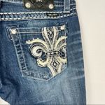 Miss Me Dark Wash Fleur De Lis Embellished Bootcut Jeans 29 Photo 2