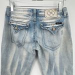 Miss Me Jeans 28 skinny embellished rhinestone flap pockets low rise light wash Photo 7