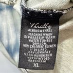 Thrill Patriotic Motorcycle Tunic Dress Ripped Off Sleeves Fringe Stars Stripes Blue Size XL Photo 5