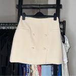 H&M Light Beige Structured Double Button-Front High Waist Mini Skirt Photo 2