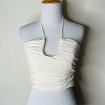 ZARA Cream Ruched Bustier Halter Top Photo 1