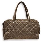 Barr & Barr Y2K Leather Bag Satchel Quilted Bronze Gold Retro Glam w/ Long Strap Brown Photo 1