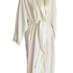 Erica Taylor white soft tie robe. Embroidered flowers. Size PL Photo 5