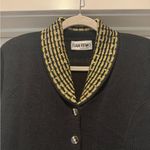 Vintage Black Gold Rhinestone Button Cardigan San Remo Laura Knits Size S Photo 1