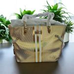 Lilly Pulitzer Mizner Tote Gold Metallic NEW Photo 1