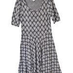 LuLaRoe Nicole Fit & Flare Dress Sz 3XL Graphic Peacock Plume Pattern Bohemian Photo 0