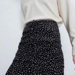 ZARA  Black & White Polka Dot Draped Ruched Mini Skirt XS Photo 0
