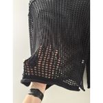 Zesica Open Knit Sweater Size S Black Crochet Cover Up Beach Witchy Goth Rave Photo 4