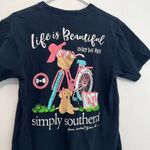 Simply Southern Life is Beautiful Enjoy the Ride Short Sleeve Tee Navy Blue M Photo 10