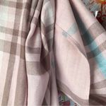 NEW Dusty Rose Silk Pashmina Scarf Wrap Shawl Checked Fringe Pink Photo 2