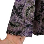 Ralph Lauren Lauren Large Pajama Top Button Down Purple Paisley Floral Satiny Photo 3