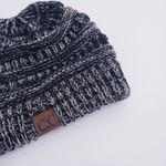 C.C Knit Heathered Beanie Hat Black Photo 2