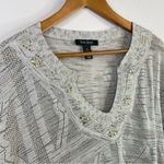 White House | Black Market Lightweight Crochet Knit Metallic Studs Poncho Top M Photo 2