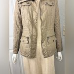 BCBG MaxAzria Cozy Beige Quilted Kelly Anorak Jacket Size Small Photo 2