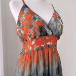 she's cool Vintage Y2K Orange & Gray Sleeveless Maxi Dress Photo 1